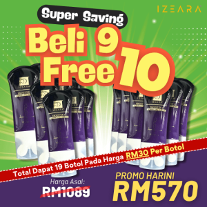 Pre-Order Buy 9 + Free 10 - RM570 (19 Botol)